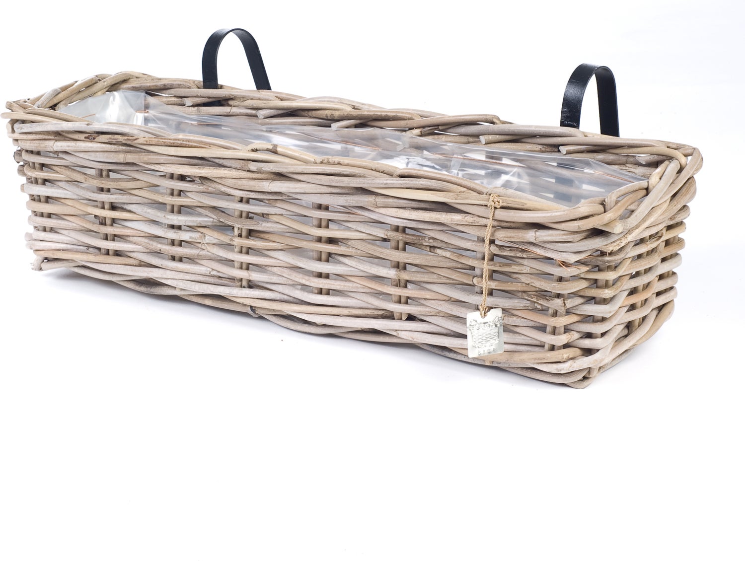Van der Leeden balkonmand 57 x 19 x 14 cm antiek grijs