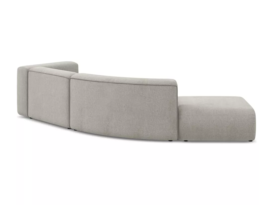 Canapé modulable 4 places gauche en tissu chenille - beige - EKAHI