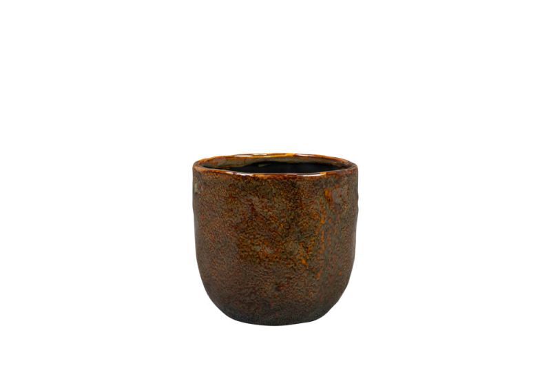 TS COLLECTION Brian - Bloempot - Bruin - 14 cm
