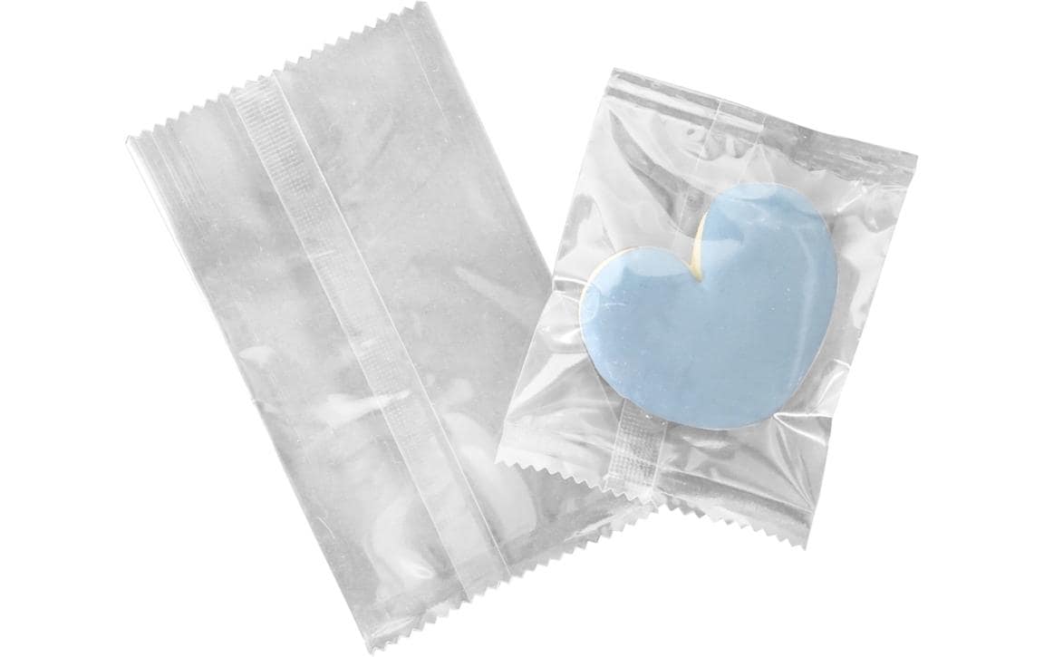 Klarsichttüte 7 x 12 cm (B x L) 100 Stück, TransparentWeisser Zick-Zack-Sack/Klarsichtbeutel für Kekse