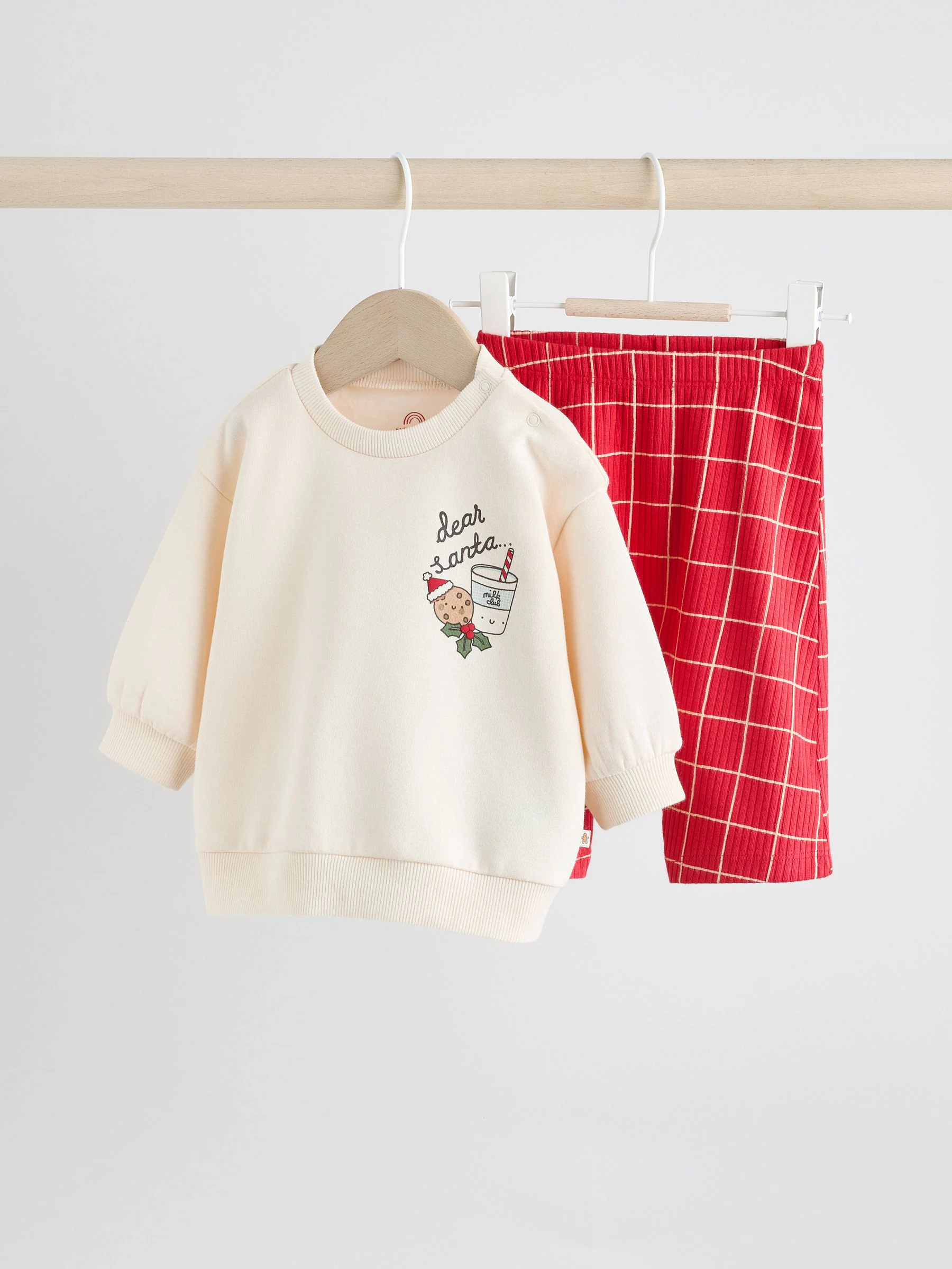 Rood met grafische print - Kerstmis Sweat en Joggingbroek Baby Set (0mnd-2jr)