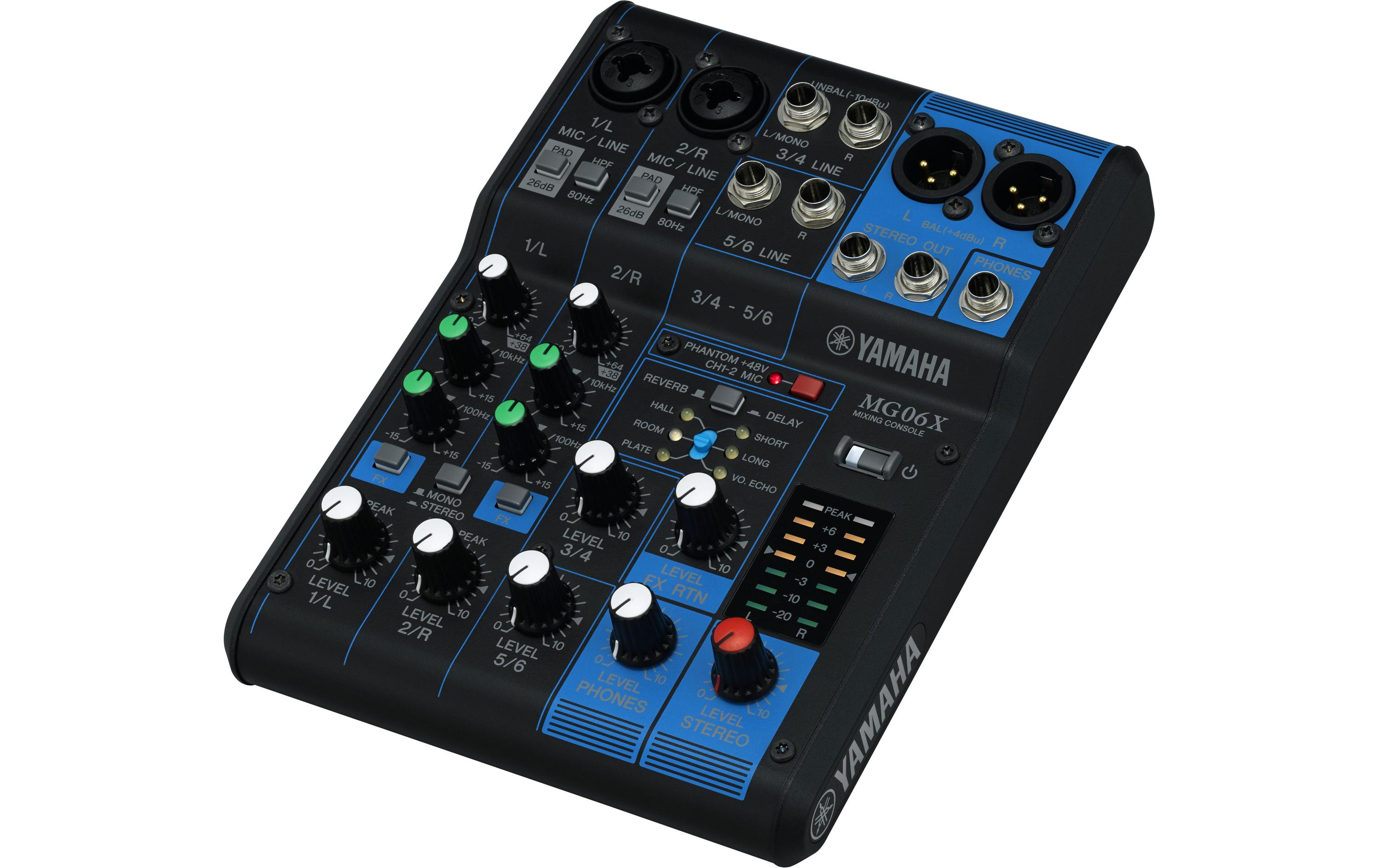Mischpult MG06X - 6-Kanal, analog<br>Tragbarer 6-Kanal-Analogmixer mit Effektsektion