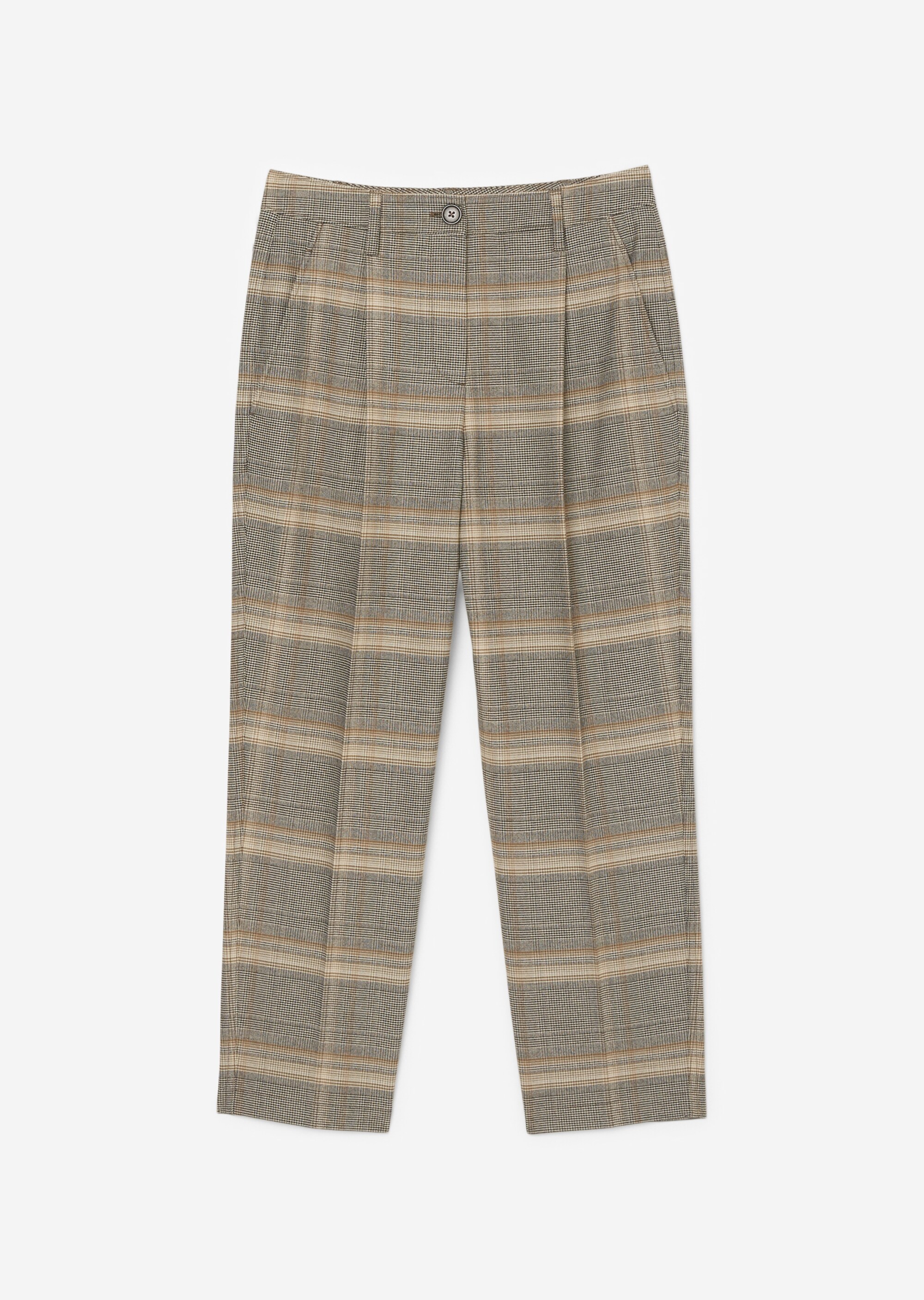 Feingemusterte Flanell-Chino tapered mit reycelten Materialien