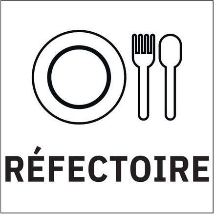 Panneau REFECTOIRE - fond blanc 250 x 250 mm
