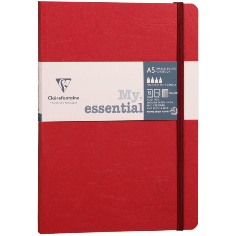My.Essential Age Bag carnet brochure cousu dos carré à pages numérotées A5 192 pages petits carreaux papier ivoire 90g
