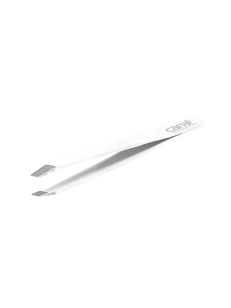 CANAL Haarpinzette rostfrei/schräg 95mm  (Weiss) 2301-01 weiss