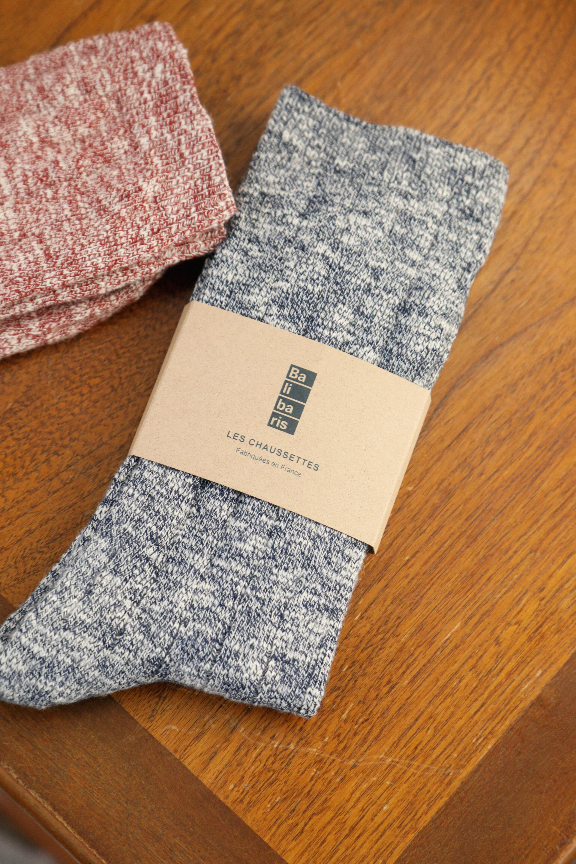 Chaussettes Ben Navy et Ecru