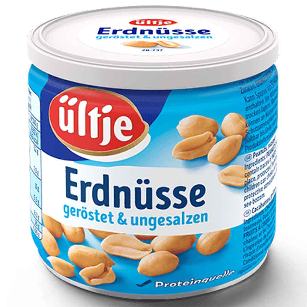 ültje Erdnüsse geröstet & ungesalzen 180g MHD:30.7.25