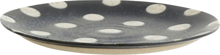 Nordal GRAINY saucer/cake plate, dark blue/sand