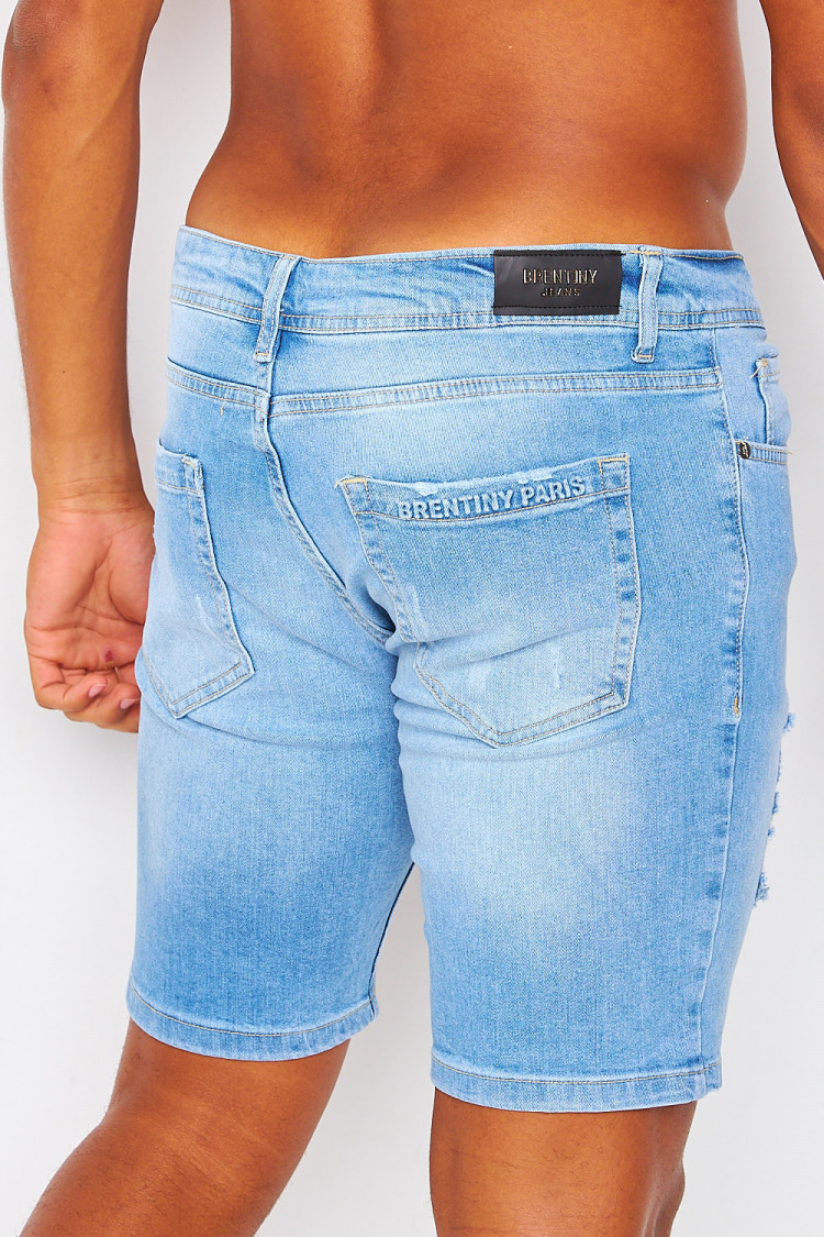 Short en jean déchiré bleu Brentiny