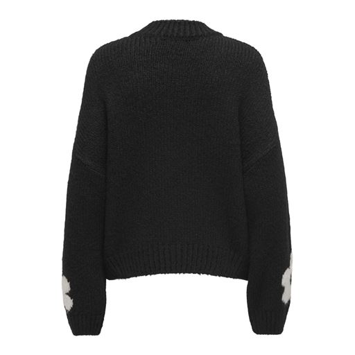 JDY Kilian Flower Striktrøje, Black, L