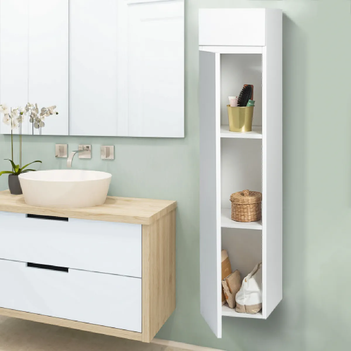 Idmarket MARKET LILA Meuble Colonne - Blanc
