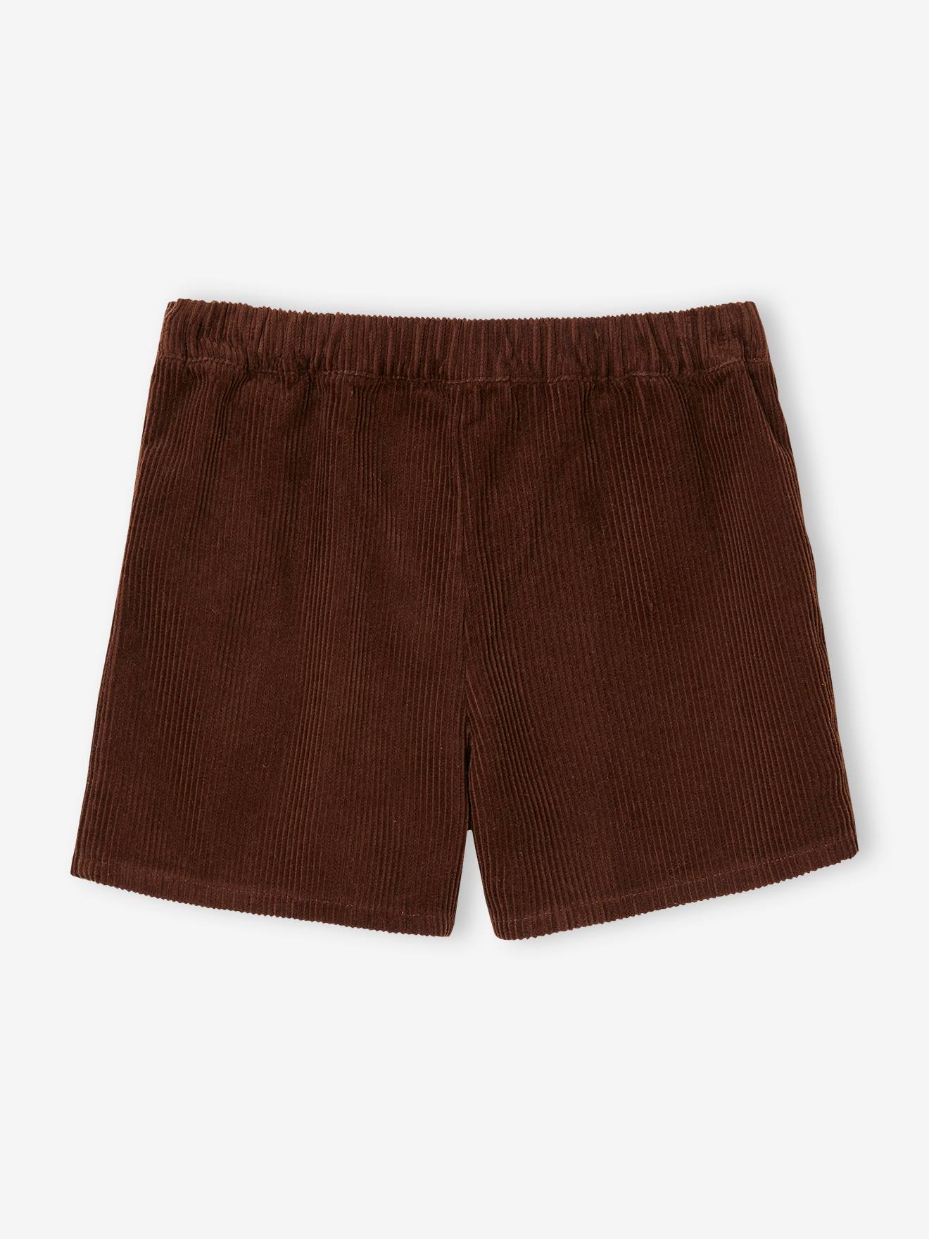 Saia/shorts de veludo cotelê roxo com efeito cruzado para meninas