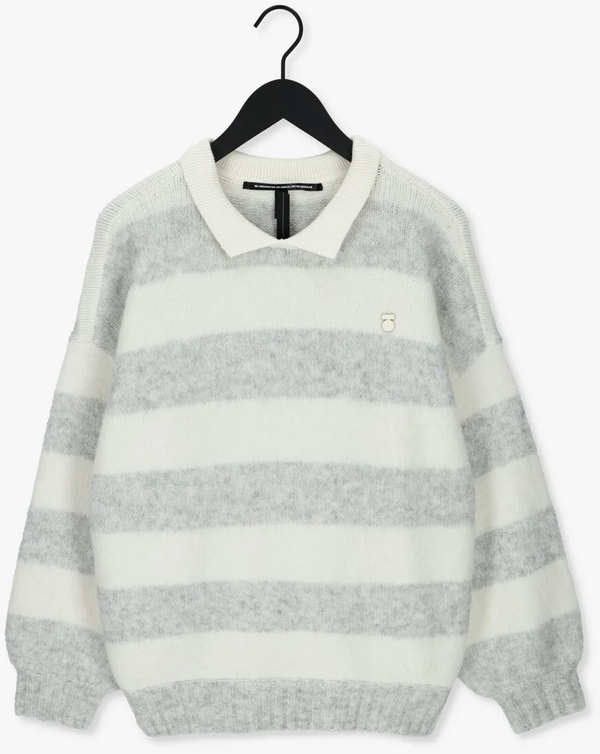 10DAYS ecru 10days trui striped polo sweater knit