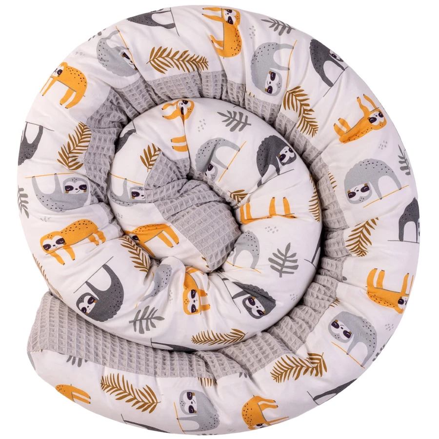Ullenboom Baby Bettschlange Waffelpique Grau Faultier 200 cm