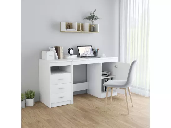 Bureau Blanc 140x50x76 cm Bois d’ingénierie