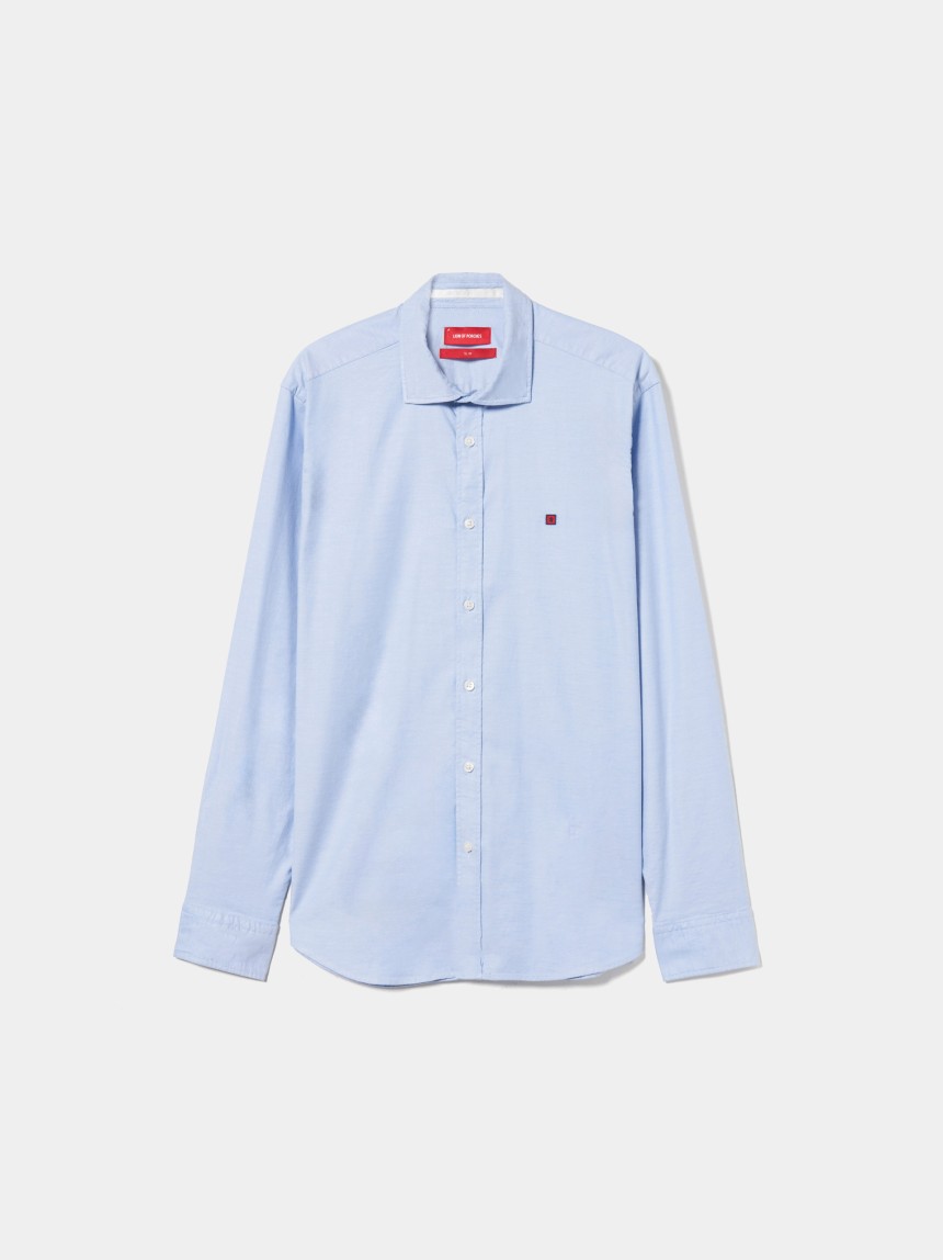 Camisa slim fit em tecido oxford