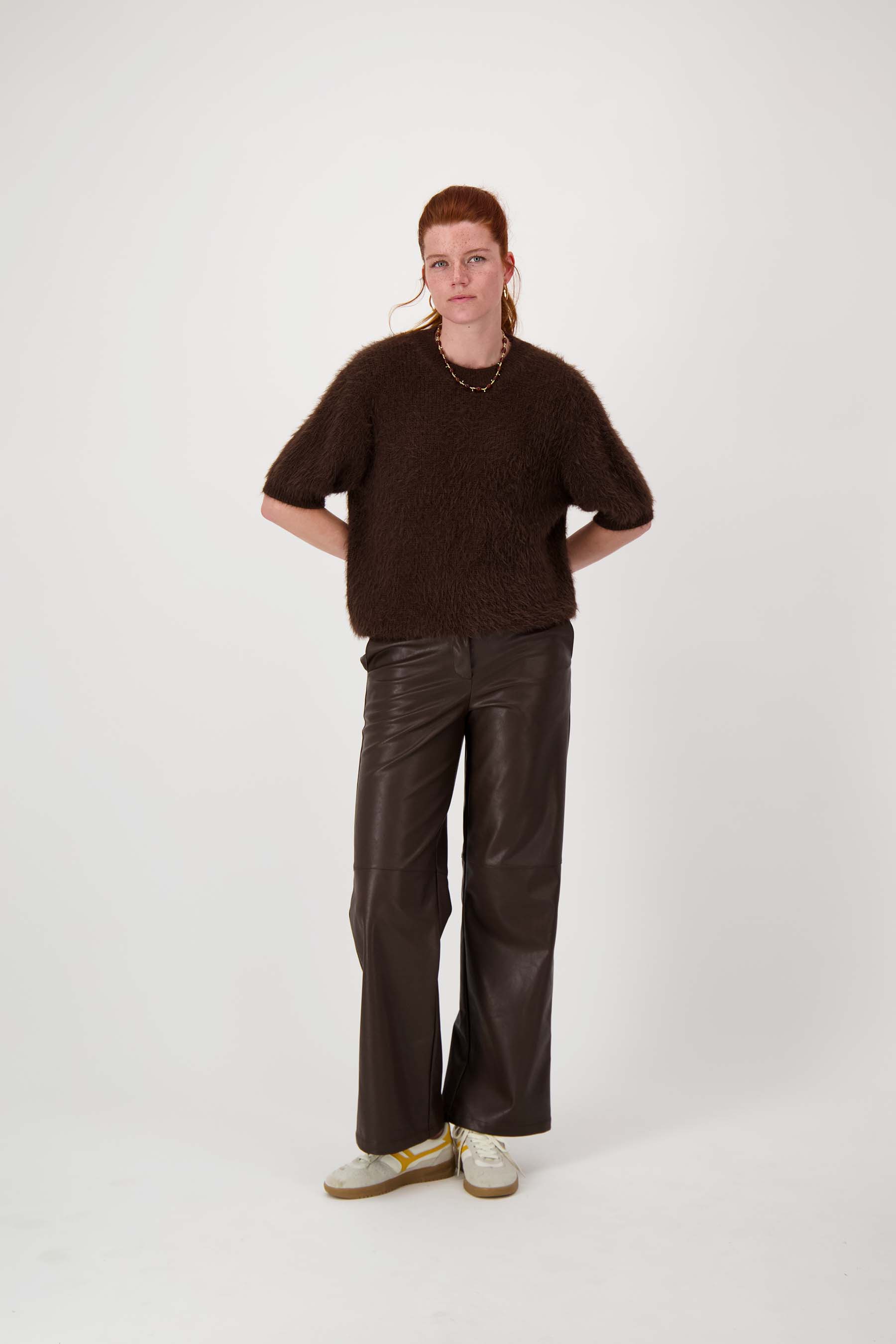 PU wijde broek
