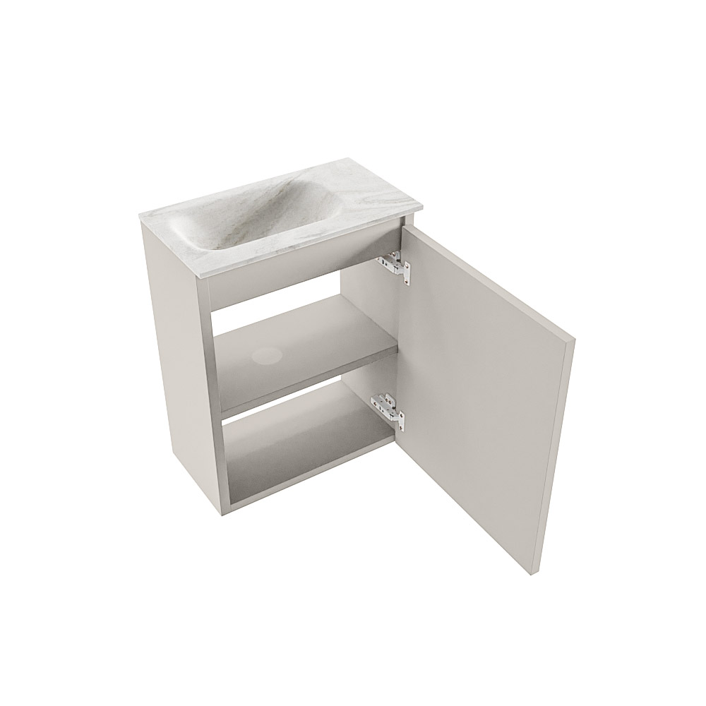 Mondiaz Ture DLux toiletmeubel 40cm linen met wastafel ostra links zonder kraangat