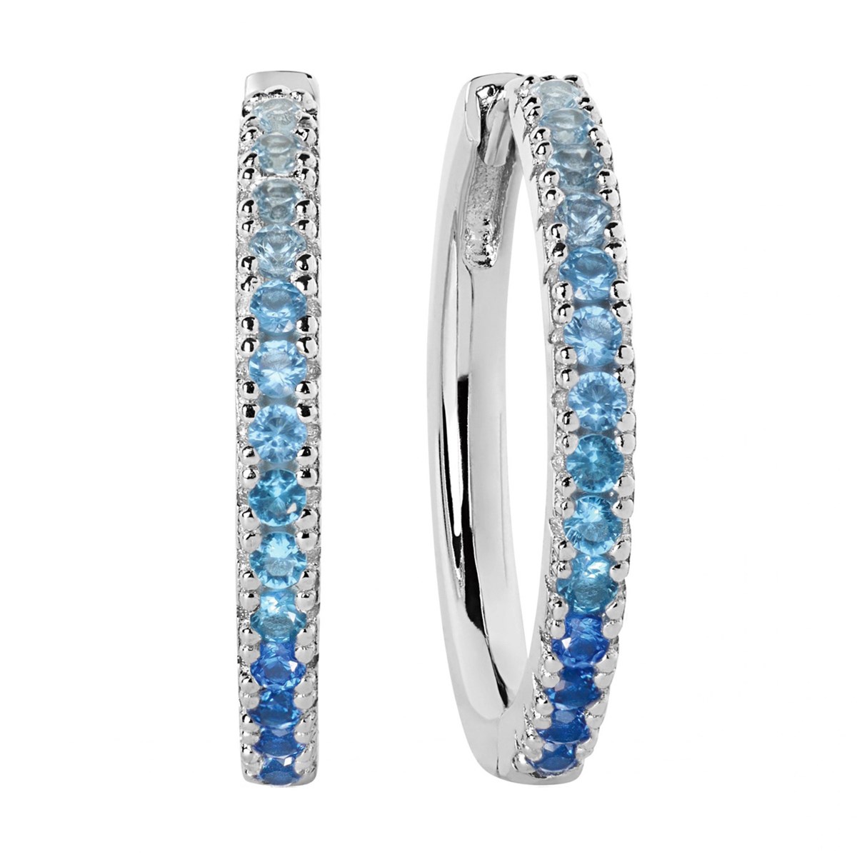 Créoles Sif Jakobs ELLERA HOOPSargent et oxydes de zirconium bleu