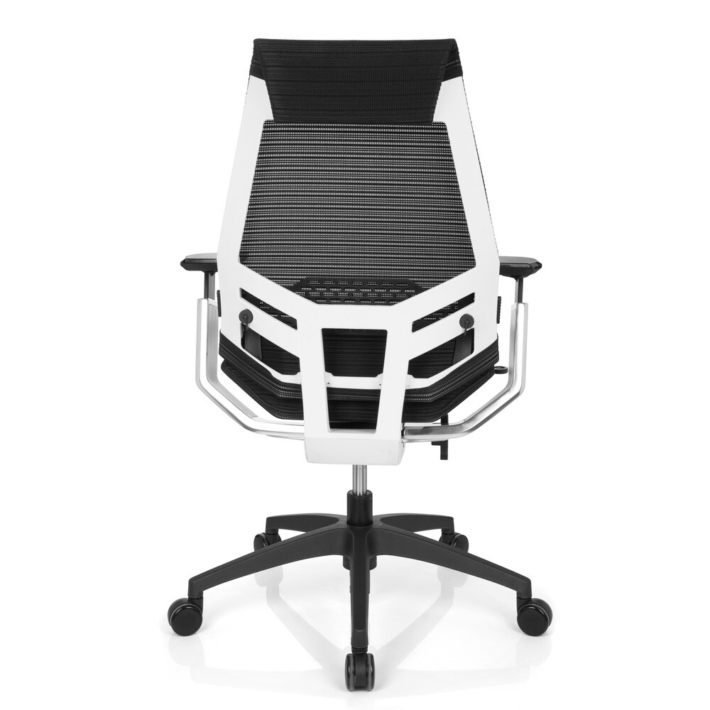 Profi Bürostuhl GENIDIA SMART WHITE CM Netzstoff mit Armlehnen hjh OFFICE