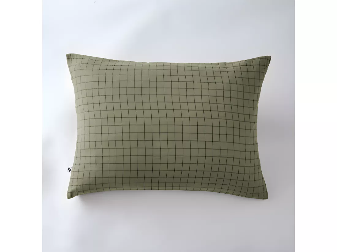 Taie d'oreiller Tissé-teint petits carreaux Déco 