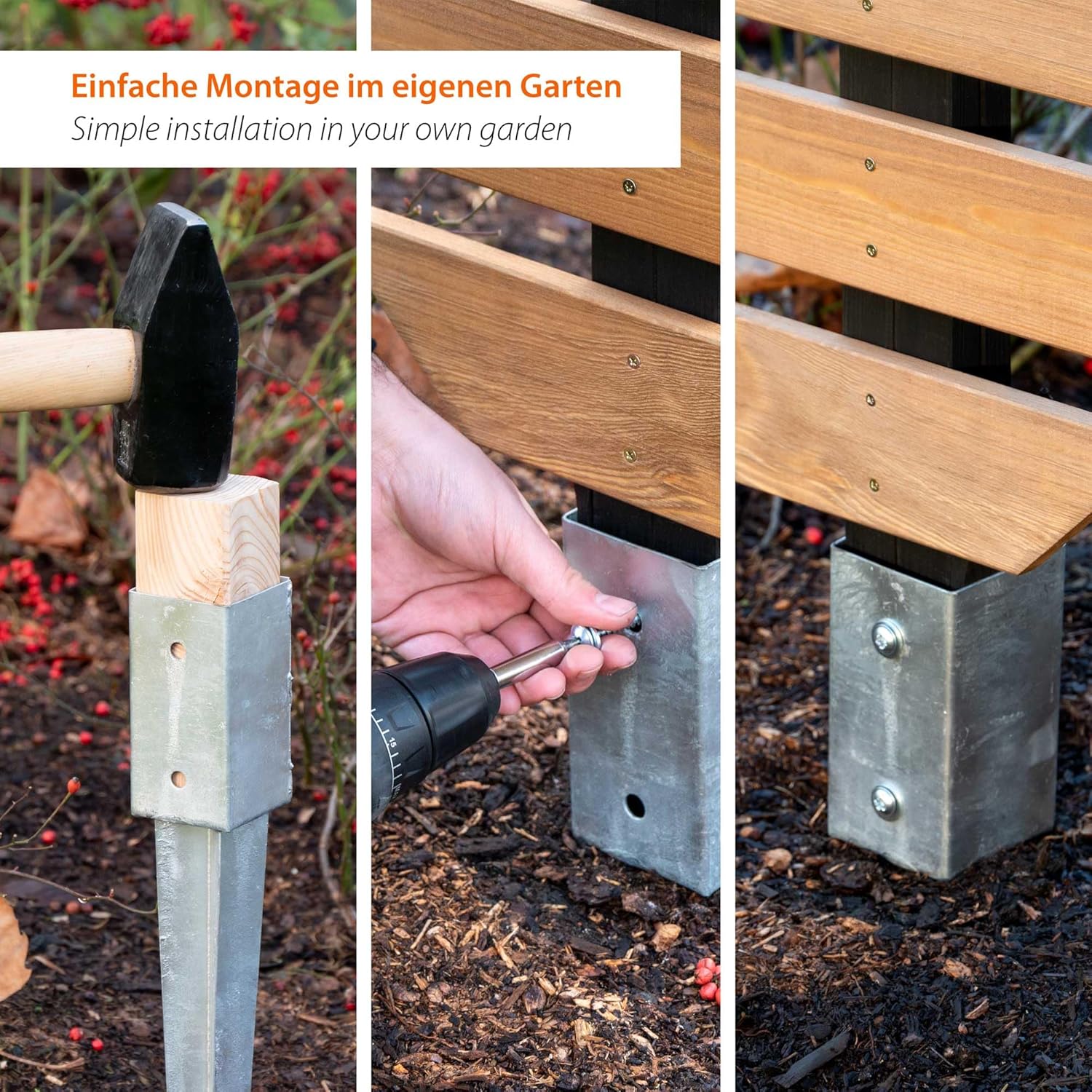 dobar® Green Label Rankhilfe Komplexus in Blattform zweifarbig aus Holz - Rankgerüst stehend mit Pfahl für Garten - Pflanzstütze für Kletterpflanzen