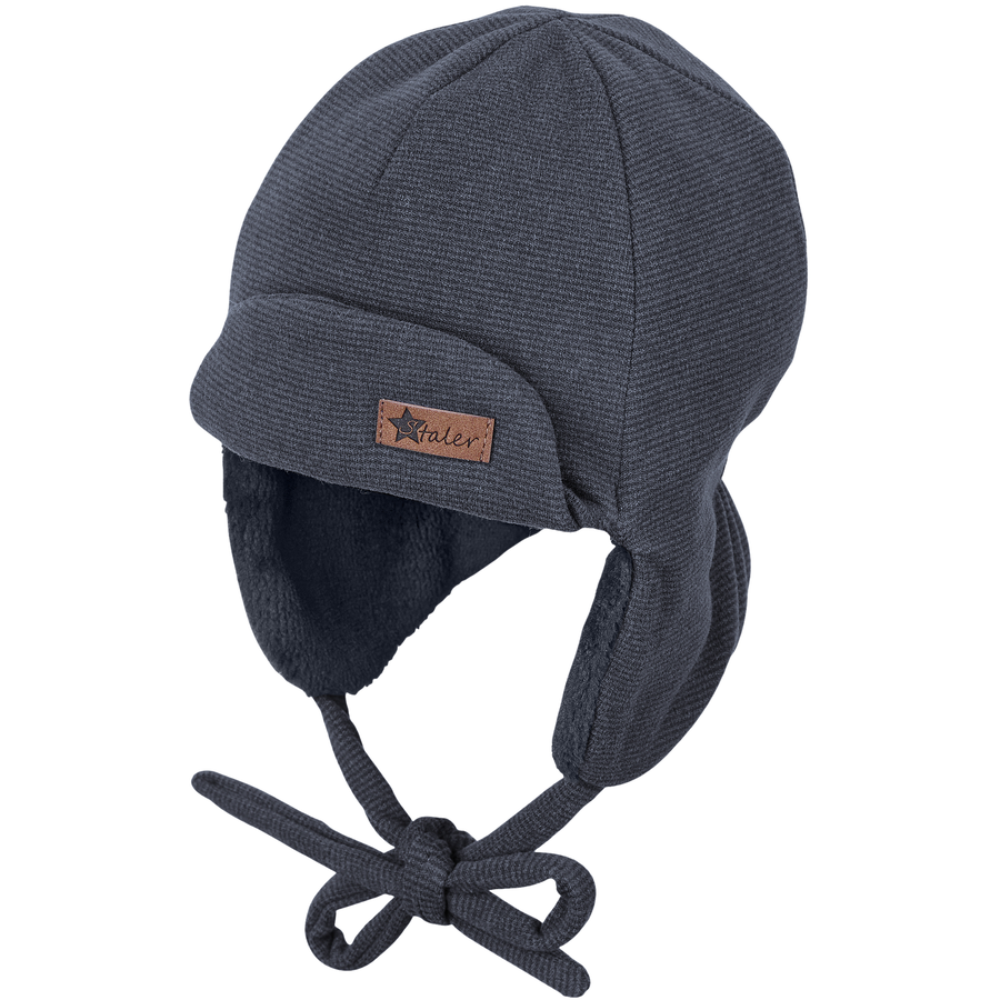 Sterntaler Fliegermütze Streifen blau melange