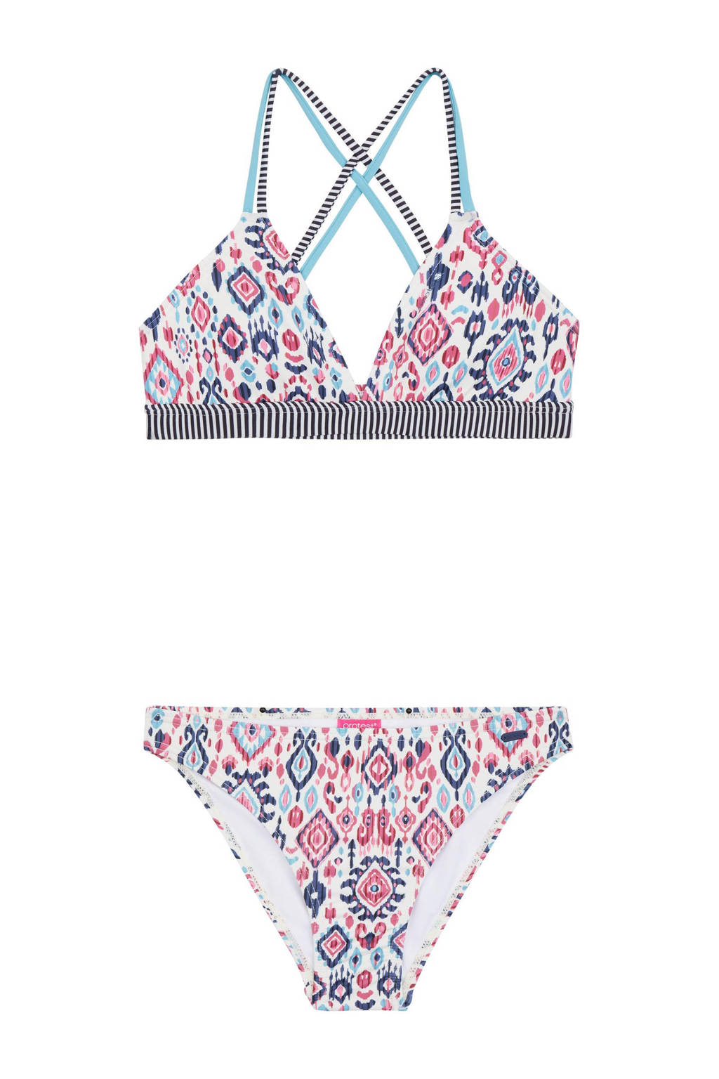 triangel bikiniPRTREVA JR wit/blauw/roze