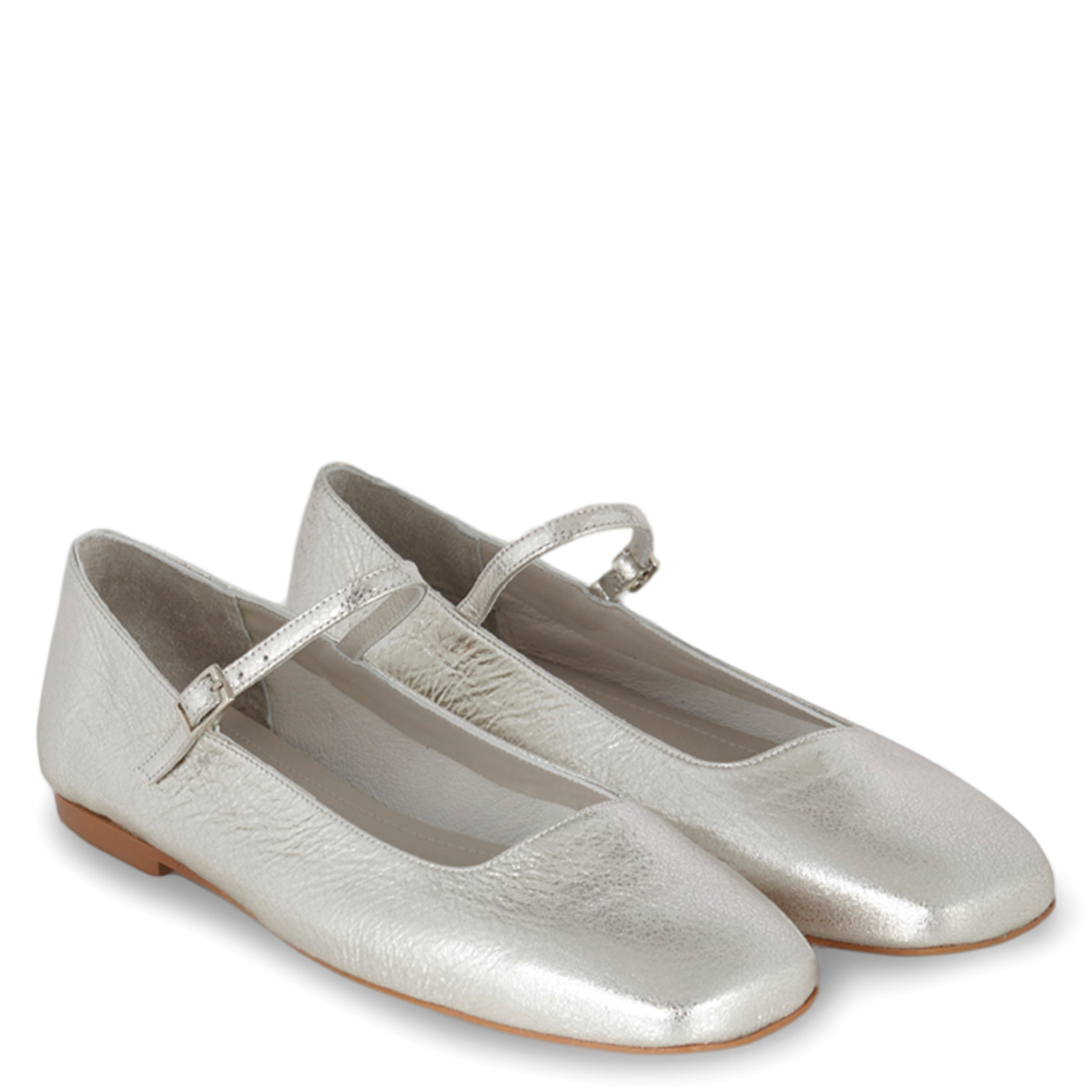 JULIETA - Ballerines en cuir métallisé | Argent
