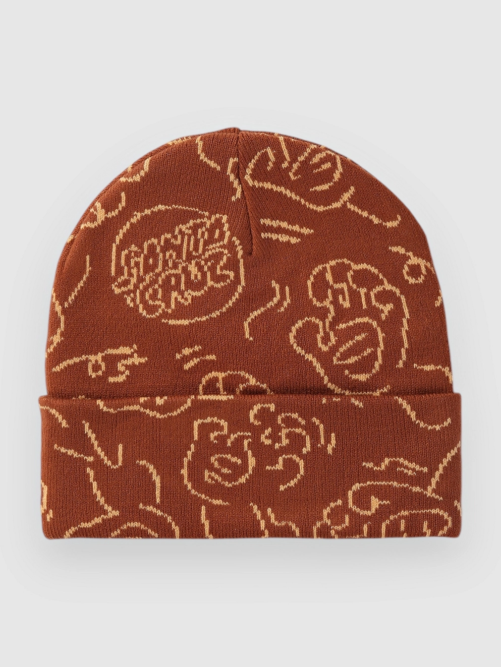 Santa Cruz Contour Hand Repeat Beanie burnt sienna