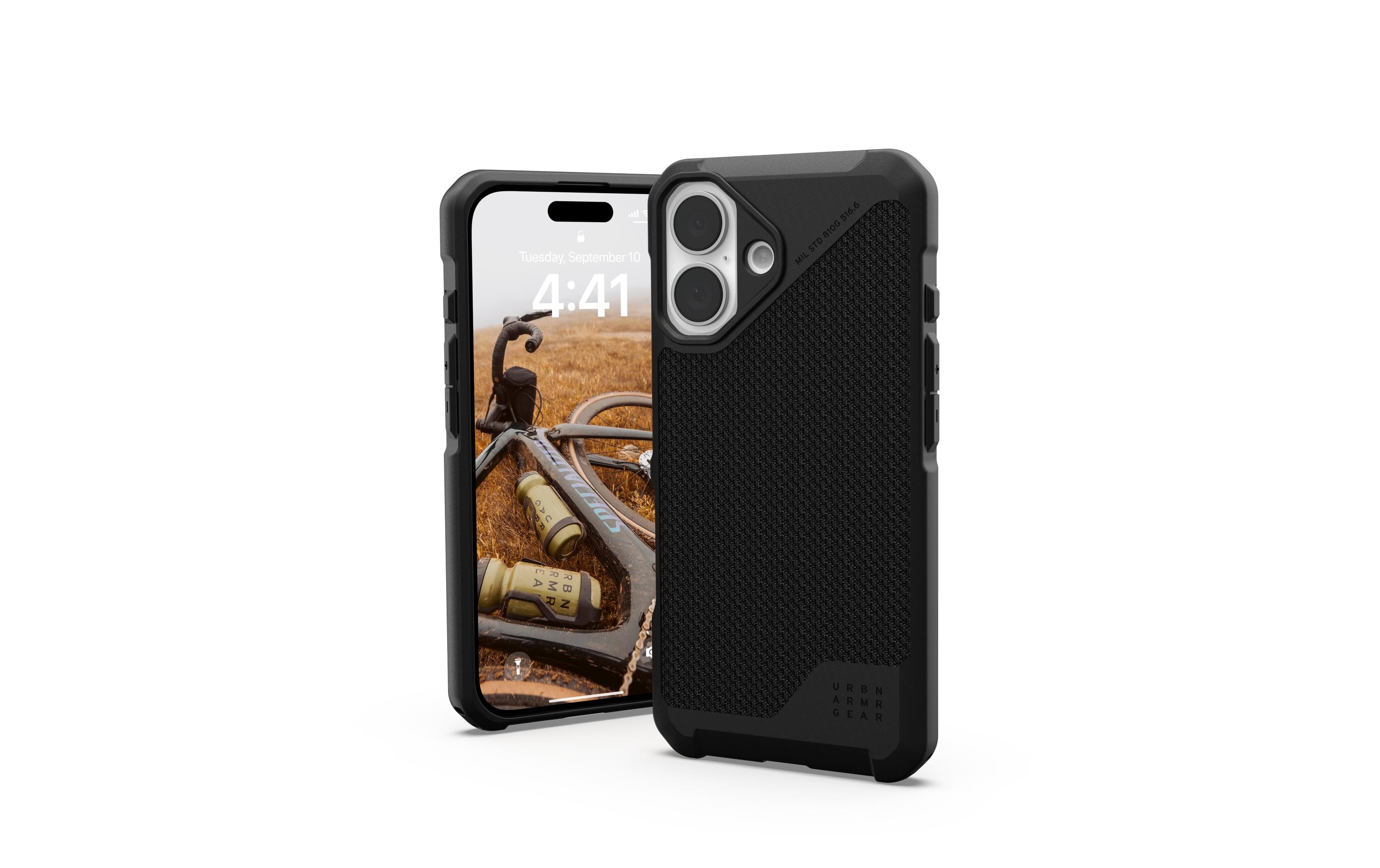 Back Cover Metropolis LT iPhone 16 Kevlar BlackSchutzhülle für das Apple iPhone 16