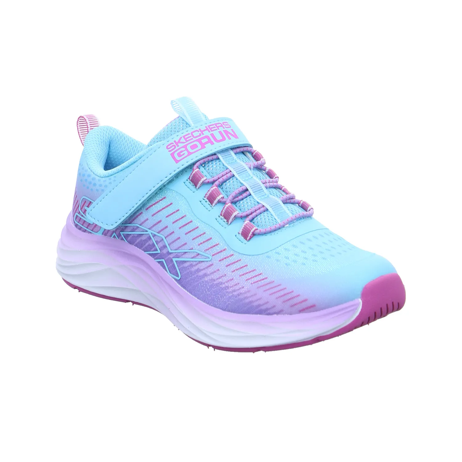SKECHERS Mädchen-Halbschuh Klett Türkis Textil  Sneaker