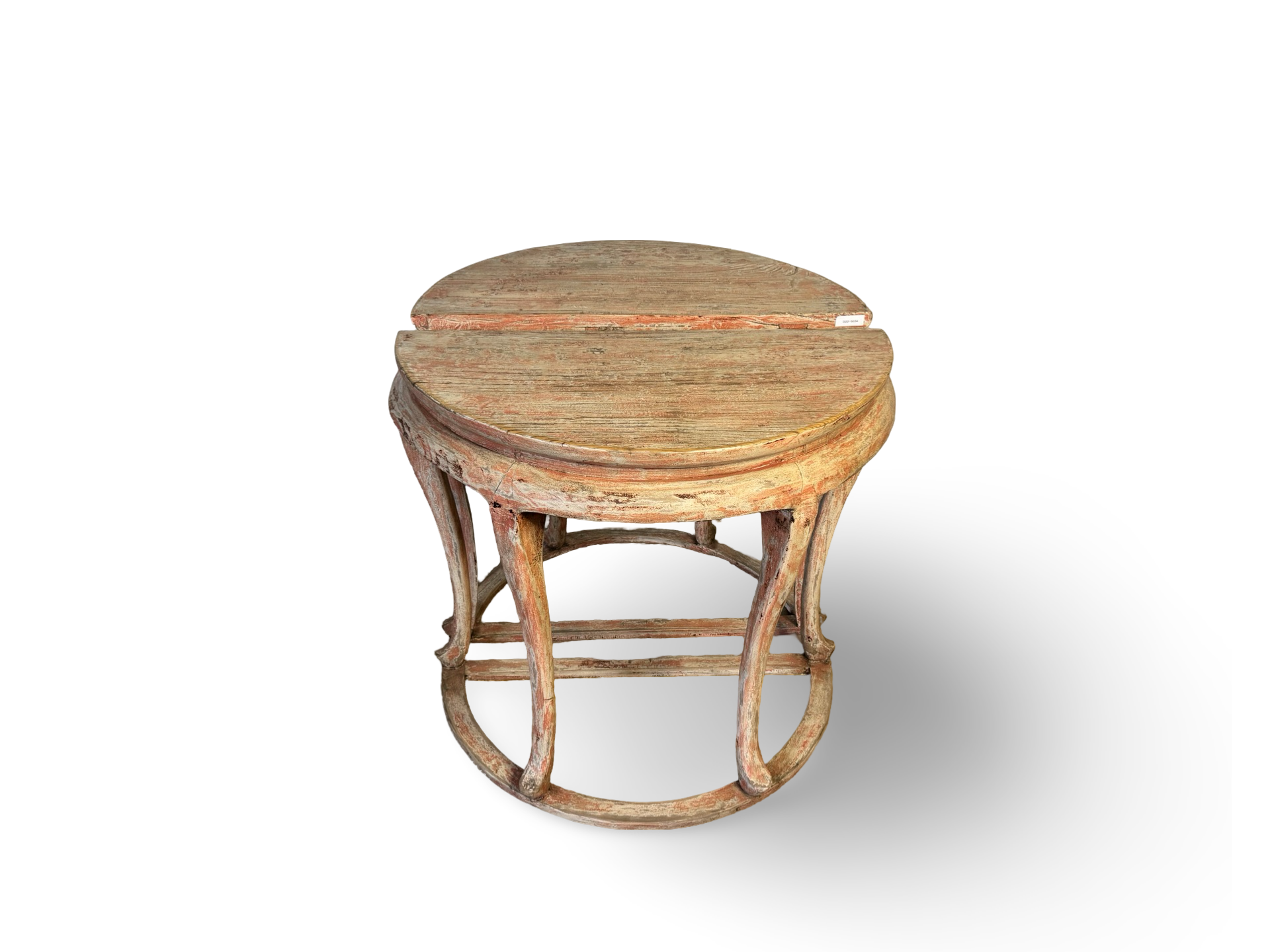 Wandtafel half rond zalmroze Wandtafel half rond uniek zalmroze