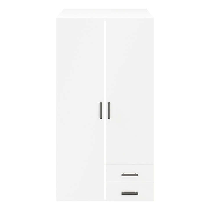 Armoire penderie portes battantes et tiroirs blanche GoodHome Atomia H. 187,5 x L. 100 x P. 60 cm