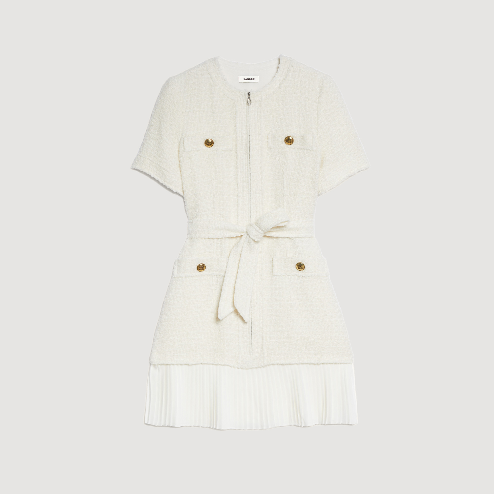 Robe manteau en lainage effet tweed