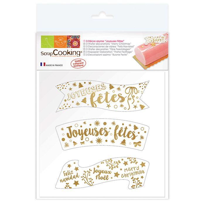 Décors azyme dorés Joyeuses fêtes Scrapcooking
