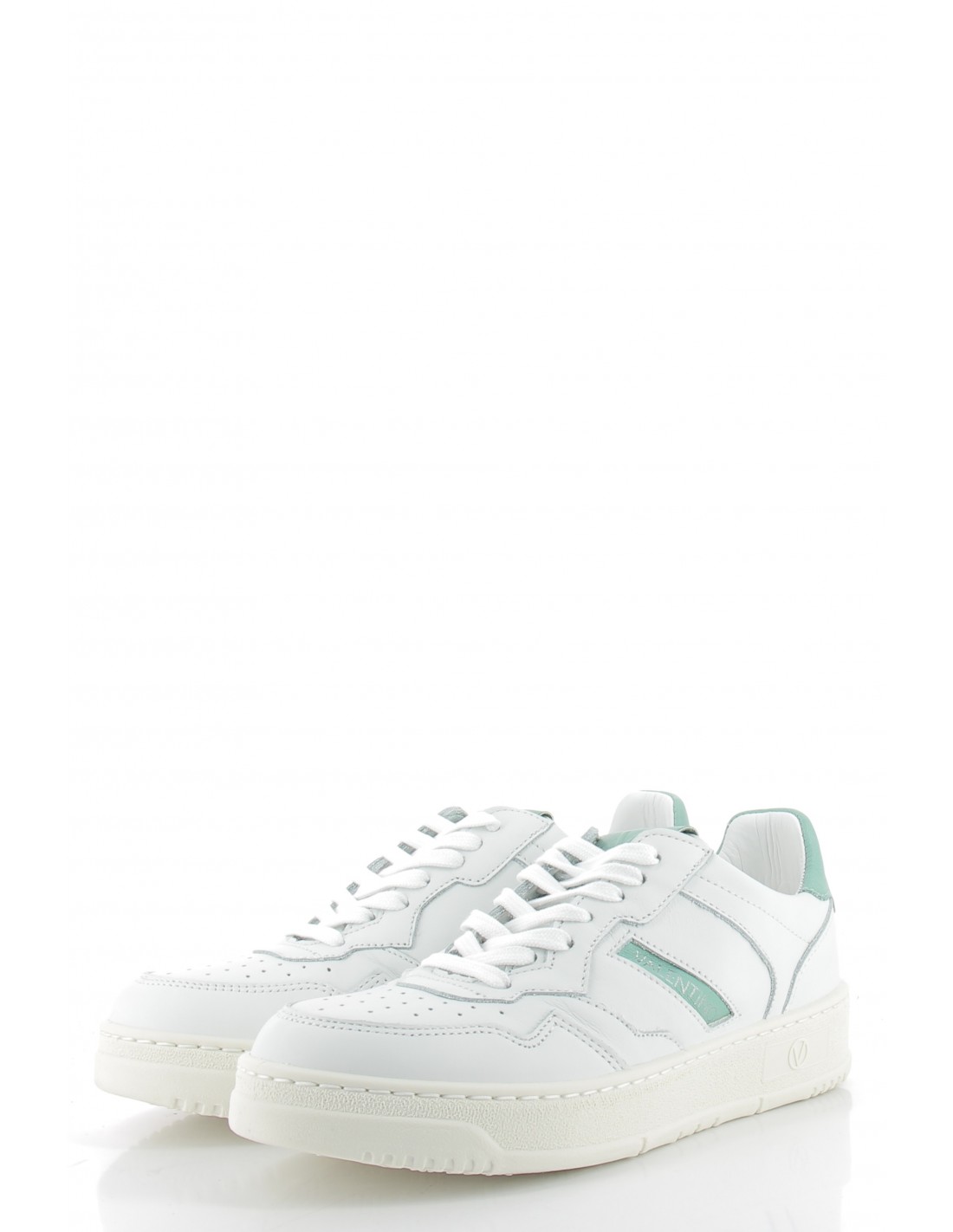 valentino Baskets de ville femme apollo cuir blanc/verte