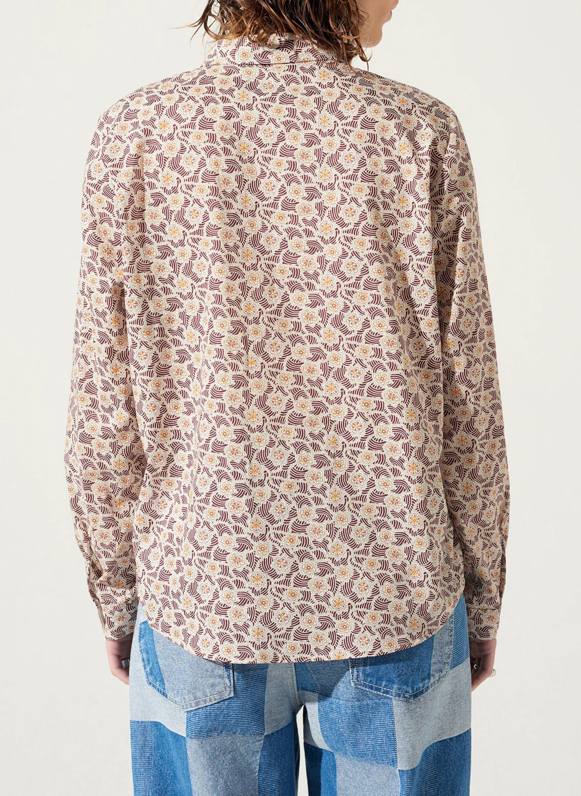 Chemise col classique en coton mélangé | Rouge