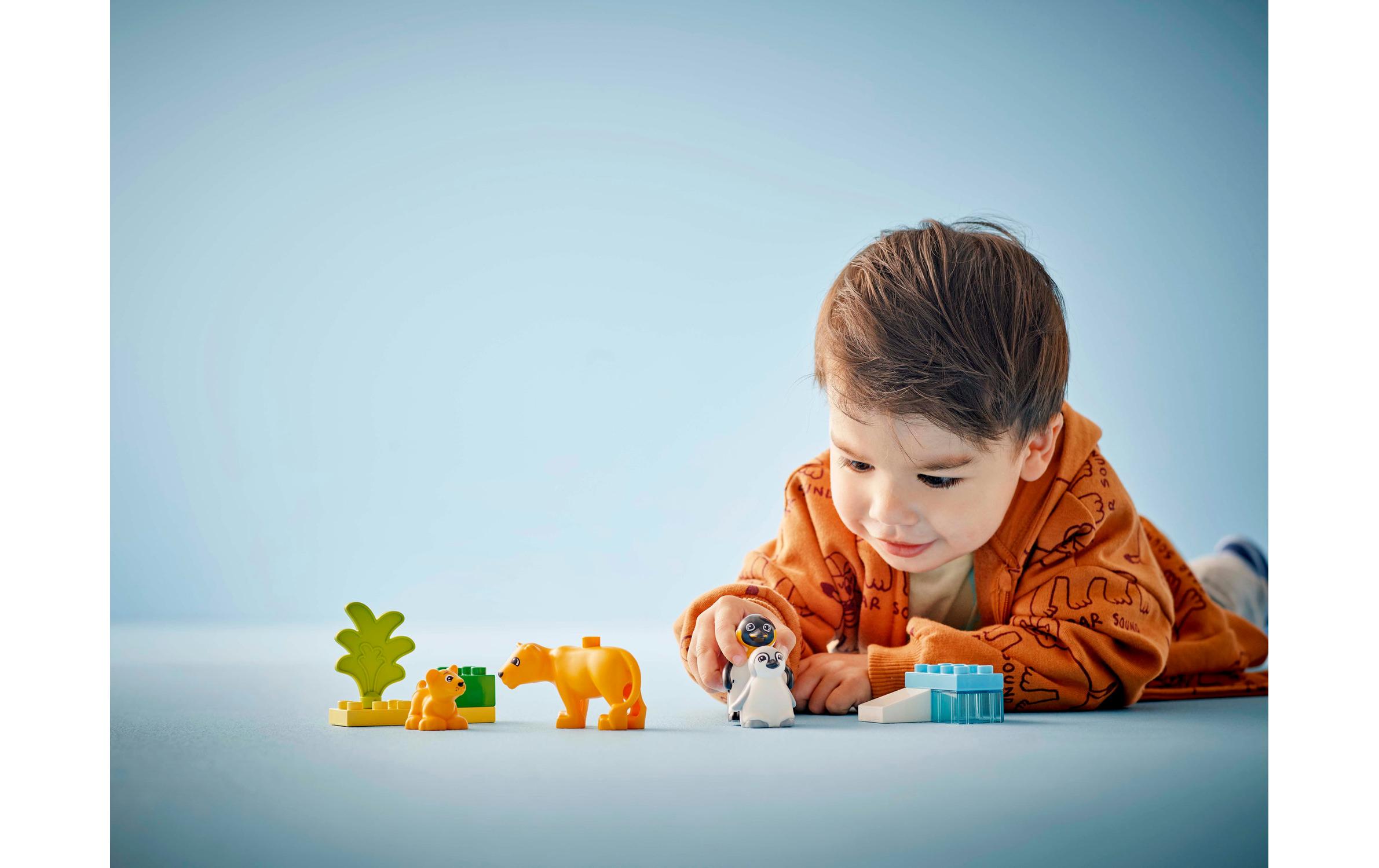 DUPLO® Wildtier-Familien Pinguine und Löwen 10442Bauset mit Tierfiguren und 2 Lebensräumen aus Lego-Steinen