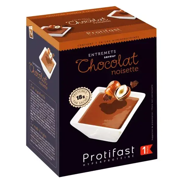 Sobremesa Protifast de Chocolate e Avelã com Alto Teor de Proteína (7 sachês)