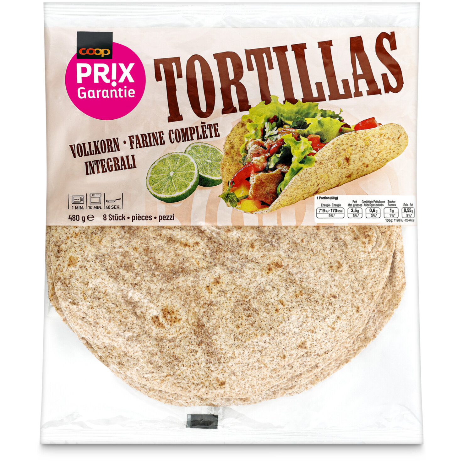 Prix Garantie Vollkorn Tortillas