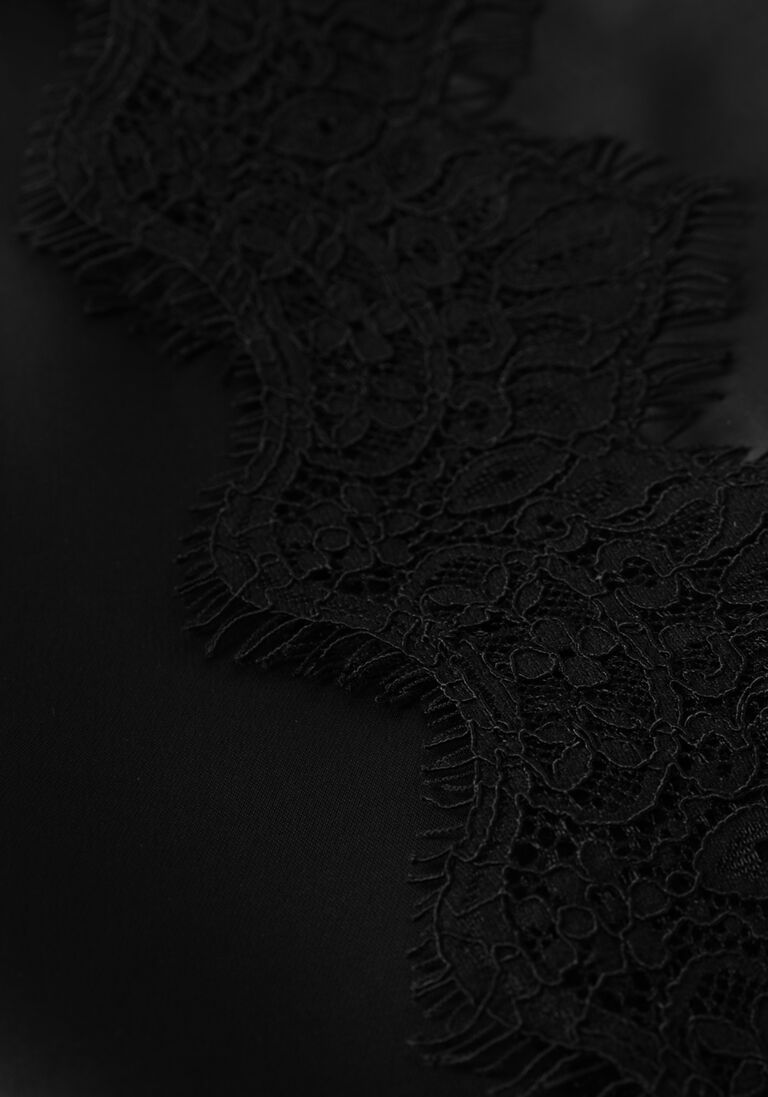 zwarte haute l'amitié jurken naomi asym lingerie dress