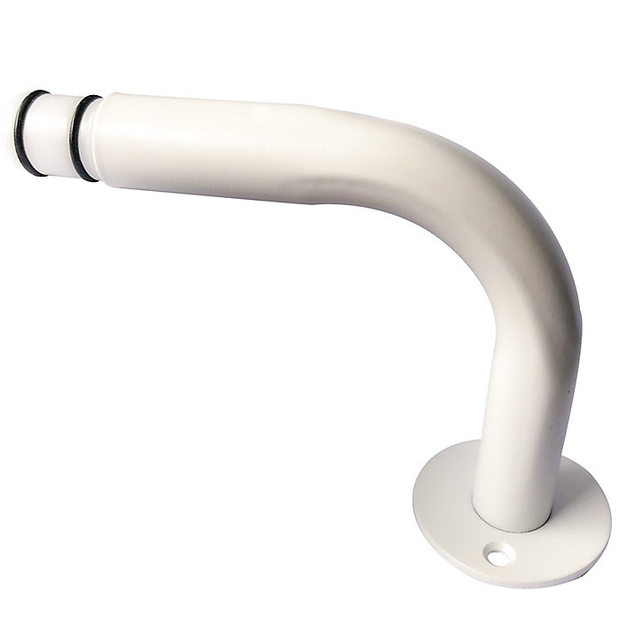 Équerre de fixation arrondie pour barre à rideau GoodHome 19 mm Anafi blanc