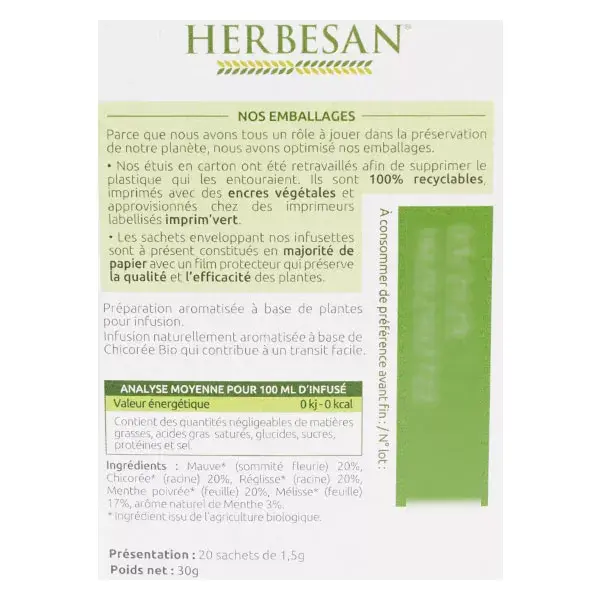 Herbesan Organic Easy Transit Infusion Sabor Menta nº 2 - 20 sachês