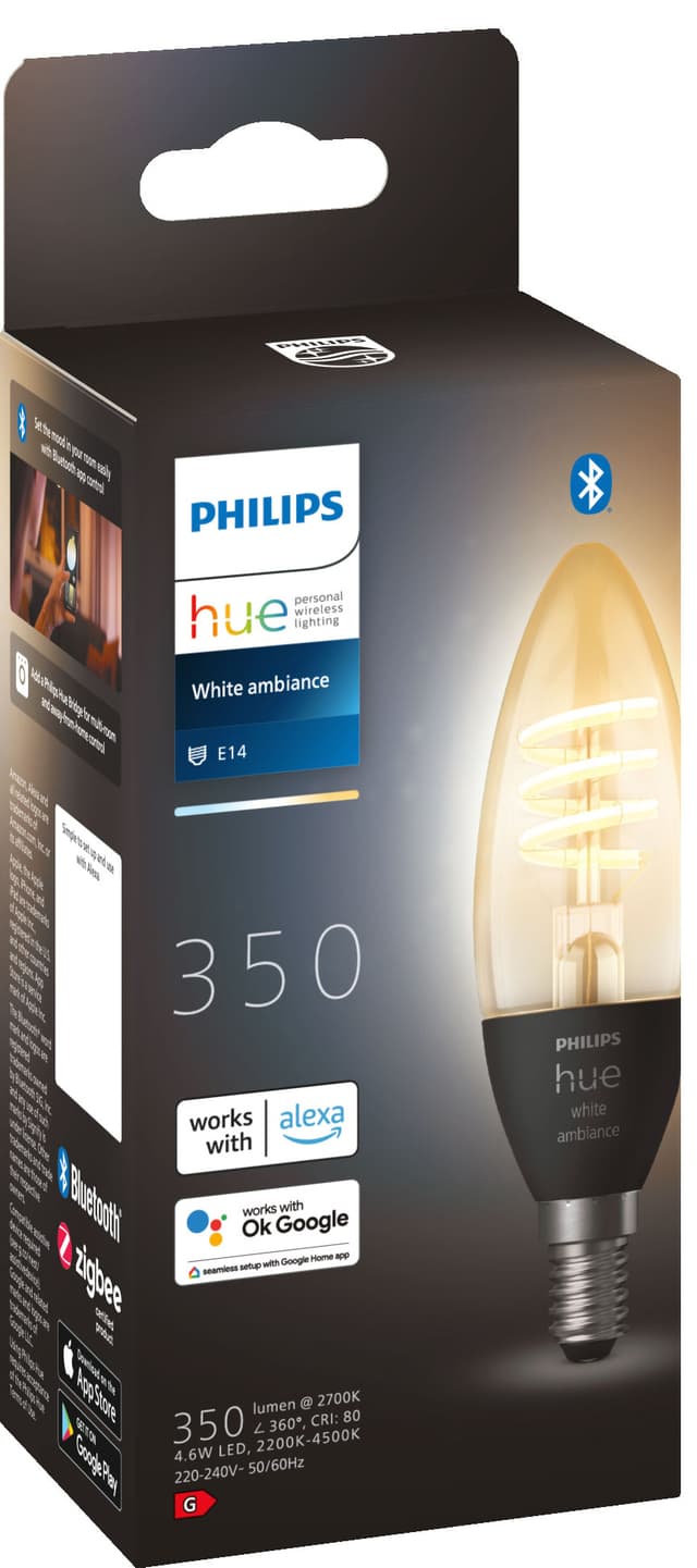 Philips Hue WA 4,6W Filament pære E14 (1-pak)