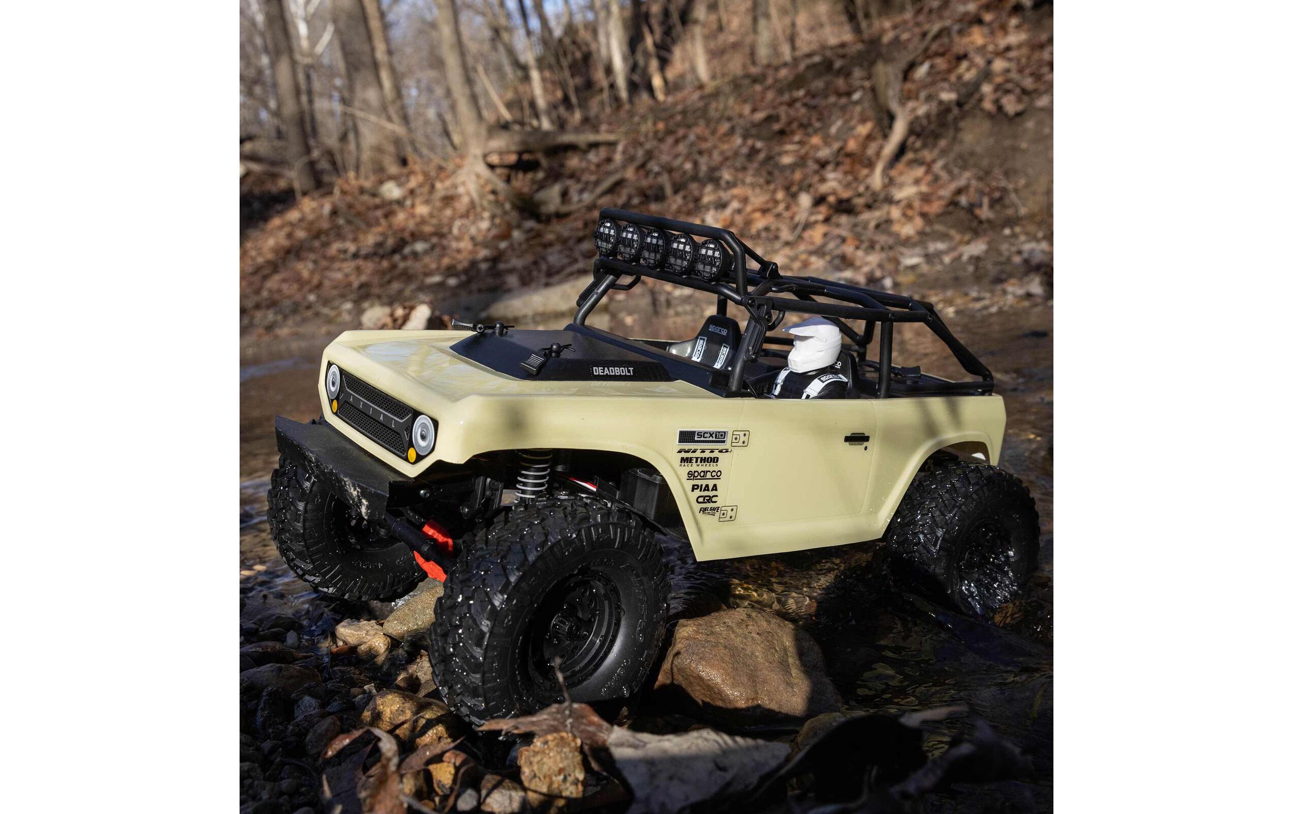 Scale Crawler SCX10 II Deadbolt, Beige ARTR, 1:10<br>Rock Crawler auf bewährtem SCX10 II Chassis mit Spektrum Technik