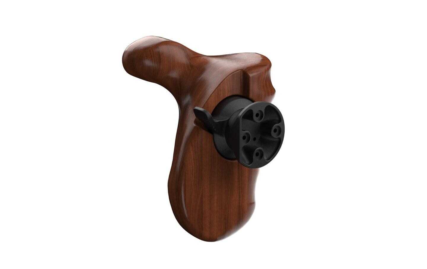 Advanced Left Side Wooden Handle<br>Ergonomischer Holzgriff für maximalen Komfort beim Bedienen der Kamera
