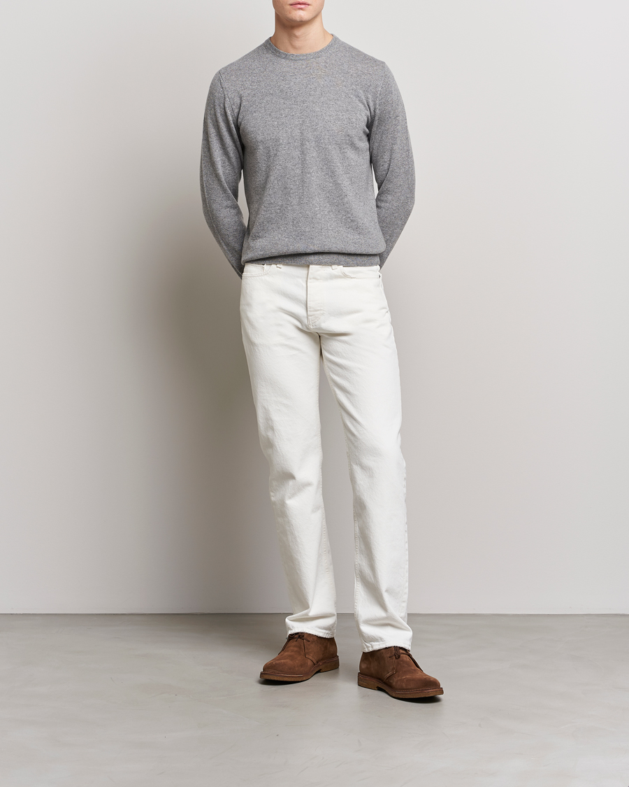 Piacenza Cashmere Cashmere Crew Neck Sweater Light Grey