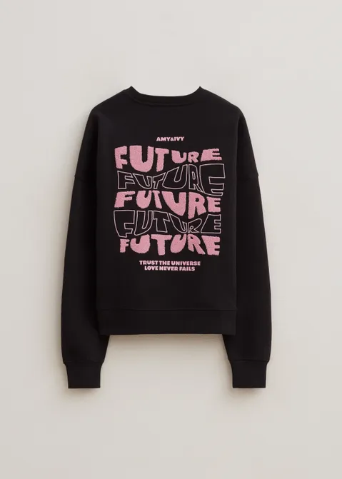 Sweater met print future antraciet (ANTRA)
